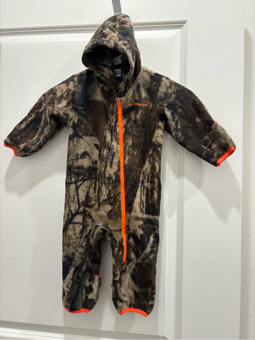 Columbia Brown Camo Fleece One-Piece with Orange Trim